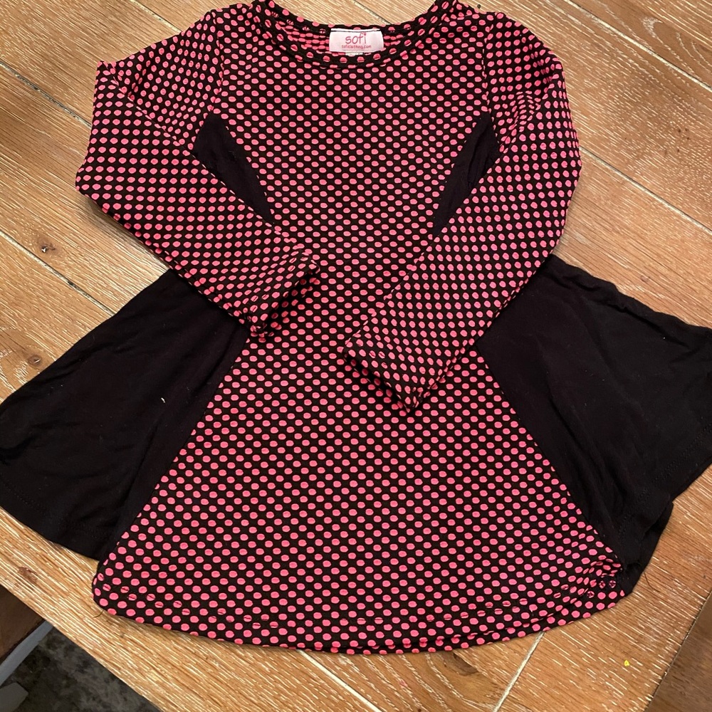 SOFI black and pink color block dress